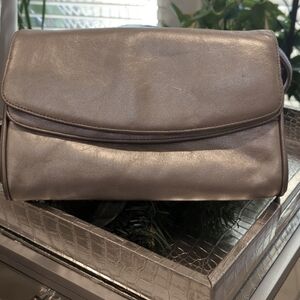 Marlo silver leather crossbody purse